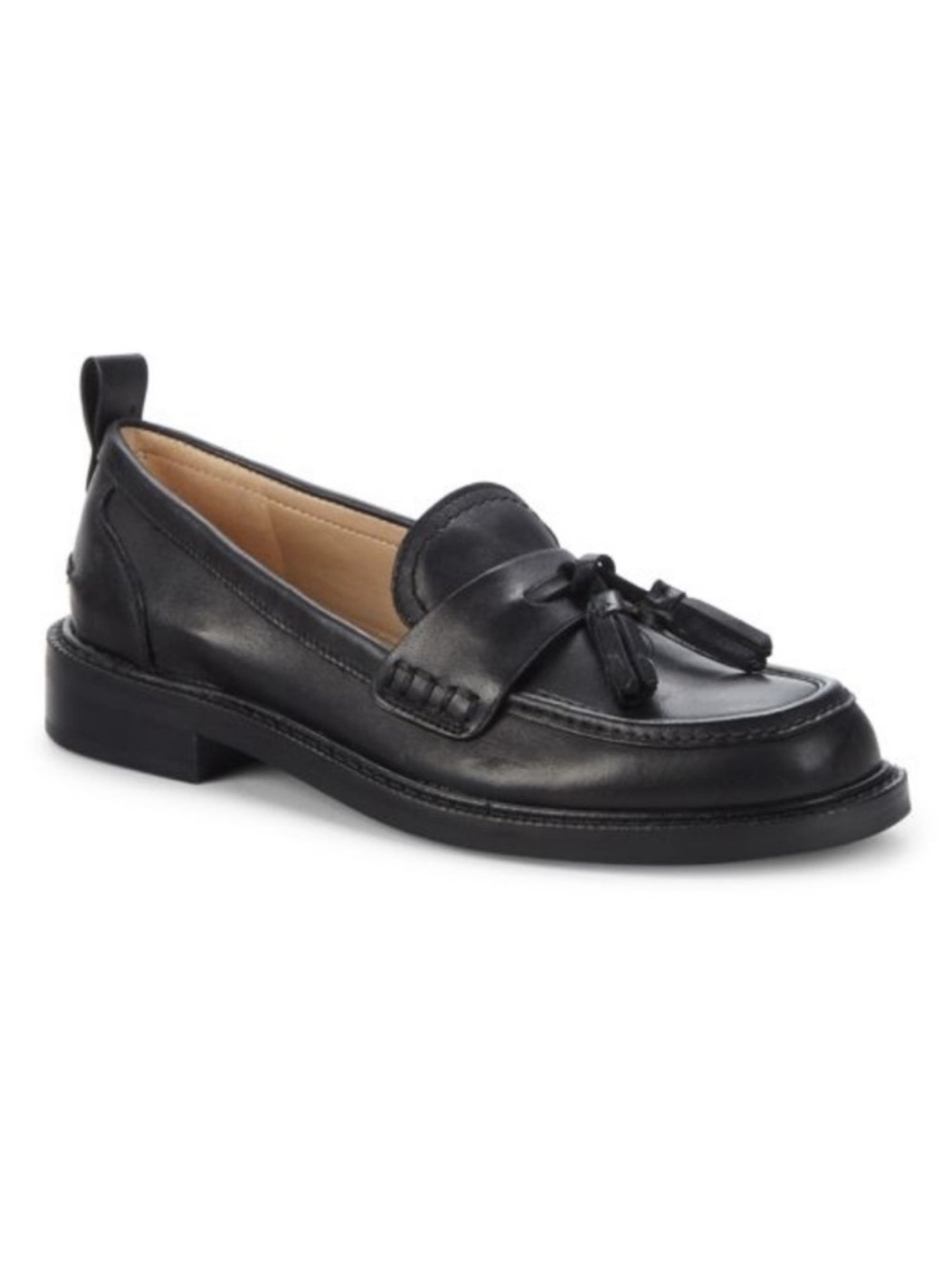 Sam Edelman Black Leather Tassel Loafers - Classic Women's Flats